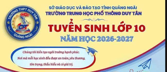 Kế Hoạch tuyển sinh vào lớp 10 Trường THPT Duy Tân năm học 2026-2027